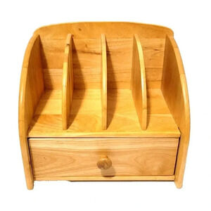 Pomerantz Wood Desk Organizer School Office Home Tabletop Drawer Storage